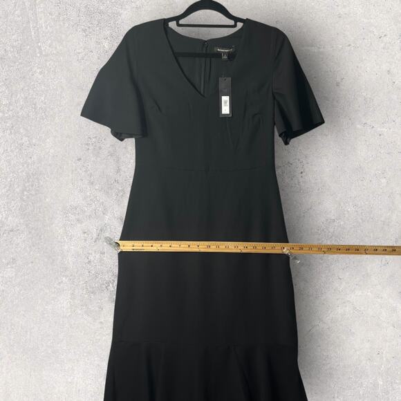 New Banana Republic Flutter Sleeve Midi Dress Black Work Evening Women 6 - Picture 9 of 12